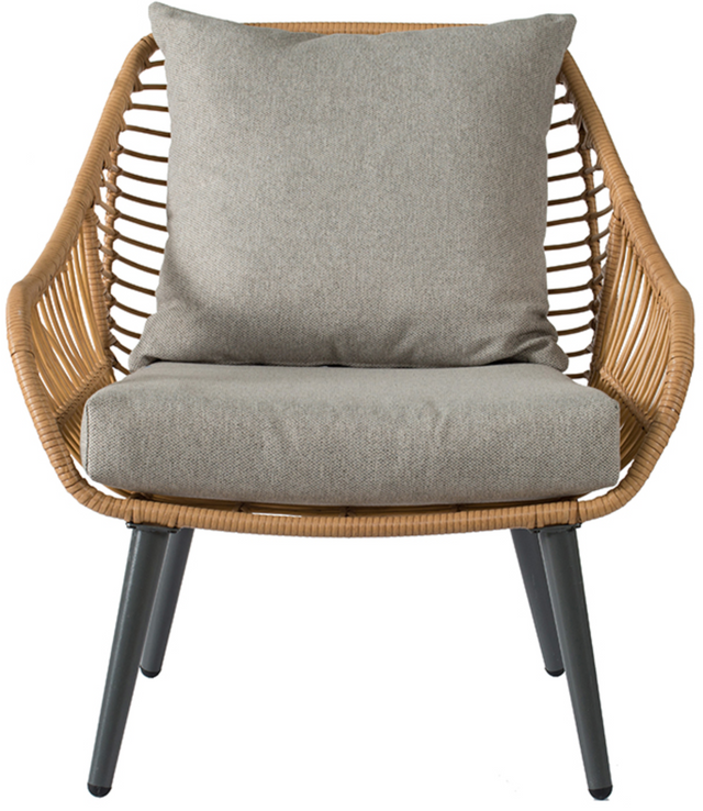 A & B Home Natural/Soft Gray Wicker Single Chair-1