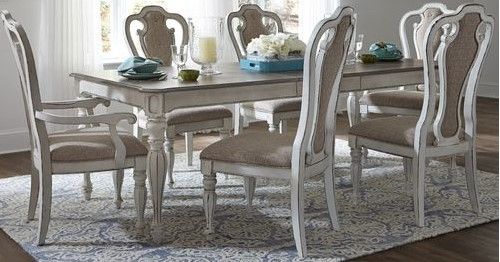 Liberty Magnolia Manor 7-Piece Antique White Rectangular Table Set