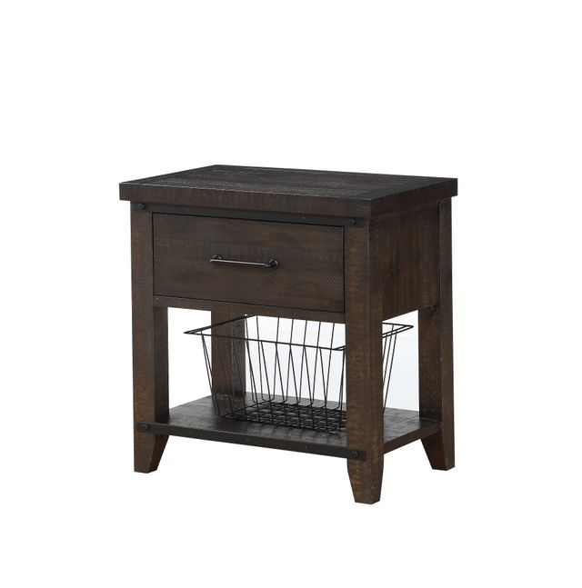 Single Drawer Nighstand with Rustic Metal Accents-0