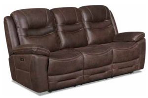 Klaussner® Turismo Ivy Chocolate Power Reclining Sofa with Drop Down Table: