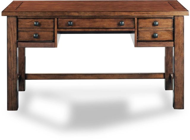Home Styles Arts and Crafts Transitional Executive Desk, Oak Finish,  Keyboard Tray, Storage Drawers in the Desks department at