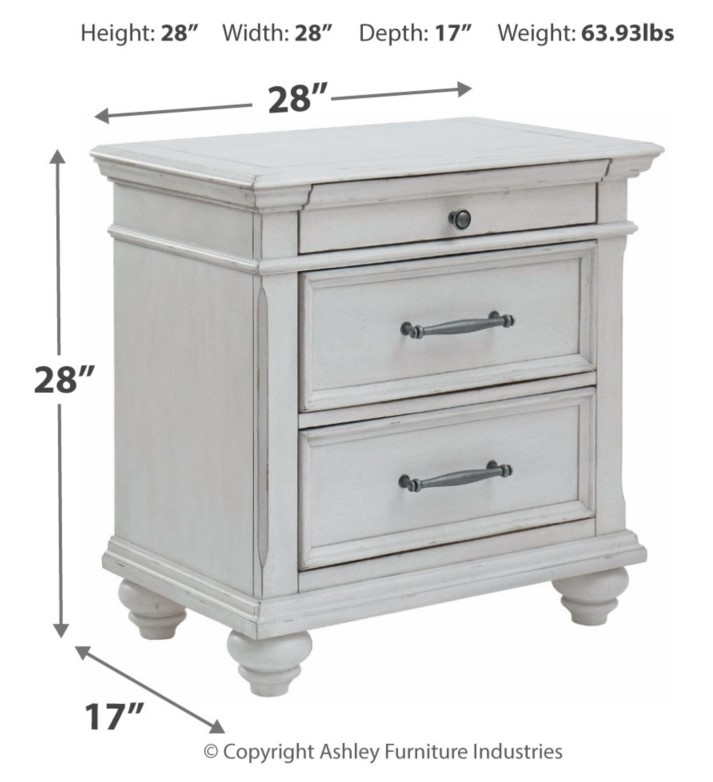 Benchcraft® Kanwyn Whitewash Nightstand | Miskelly Furniture