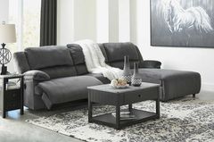 Signature Design by Ashley® Clonmel Charcoal 3-Piece Reclining Sectional with Chaise and Power