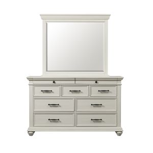 Elements Slater White Dresser & Mirror with Jewelry Tray
