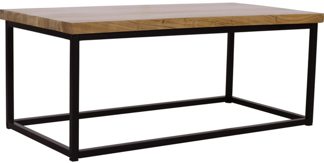 Jofran Inc. Ames Natural Coffee Table with Black Base