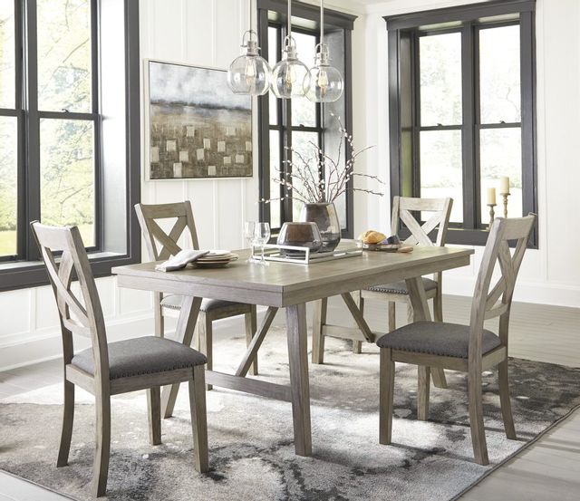 Signature Design by Ashley® Aldwin 5 Piece Gray Dining Room Table Set 8