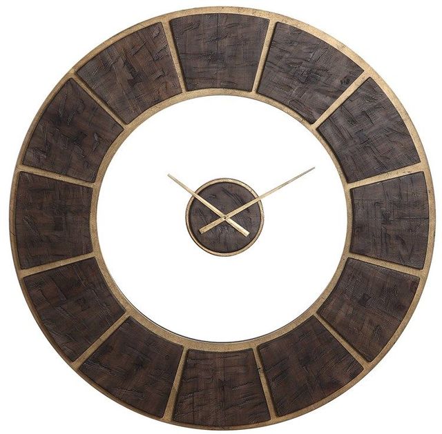 Uttermost® by John Kowalski Kerensa Brown Wooden Wall Clock-0