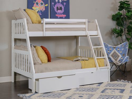 Columbia Twin Over Full Bunk Bed with Dual Under Bed Drawers