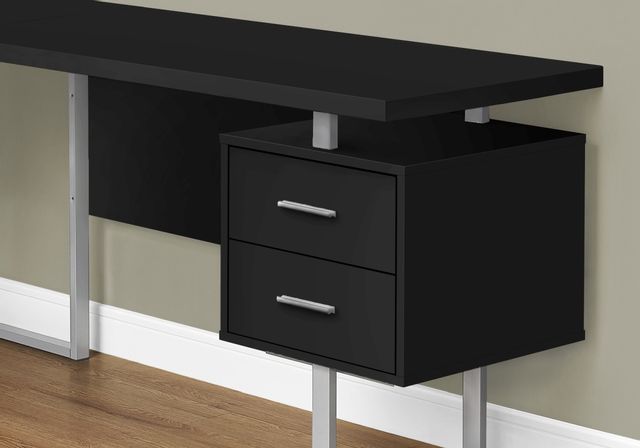 Computer Desk, Home Office, Corner, Left, Right Set-Up, Storage Drawers,  80L, L Shape, Work, Laptop, Metal, Laminate, Black, Grey, Contemporary,  Modern, Big Sandy Superstore