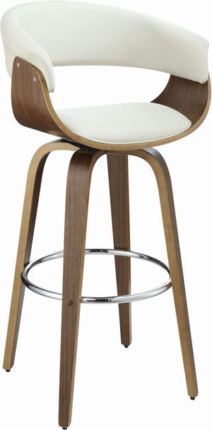 Coaster® Zion Walnut/Ecru Upholstered Swivel Bar Stool