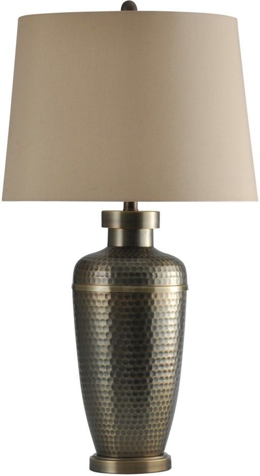StyleCraft Hammered Metal Base Table Lamp