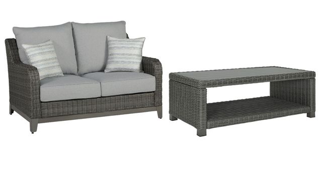 Signature Design by Ashley® Elite Park 2-Piece Gray Outdoor Seating Set 0