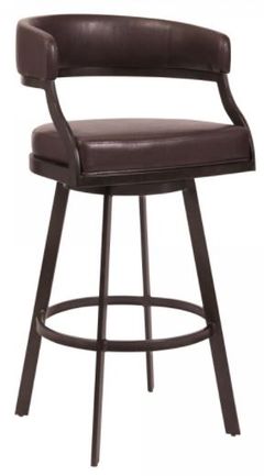 Armen Living Saturn Ford Brown Faux Leather 30" Bar Stool