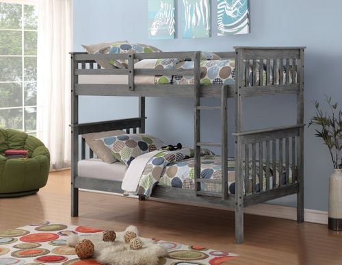 Donco Kids Brushed Gray Twin/Twin Mission Bunkbed