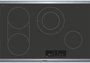 Bosch® 800 Series 30" Black with Stainless Steel Frame Electric Cooktop