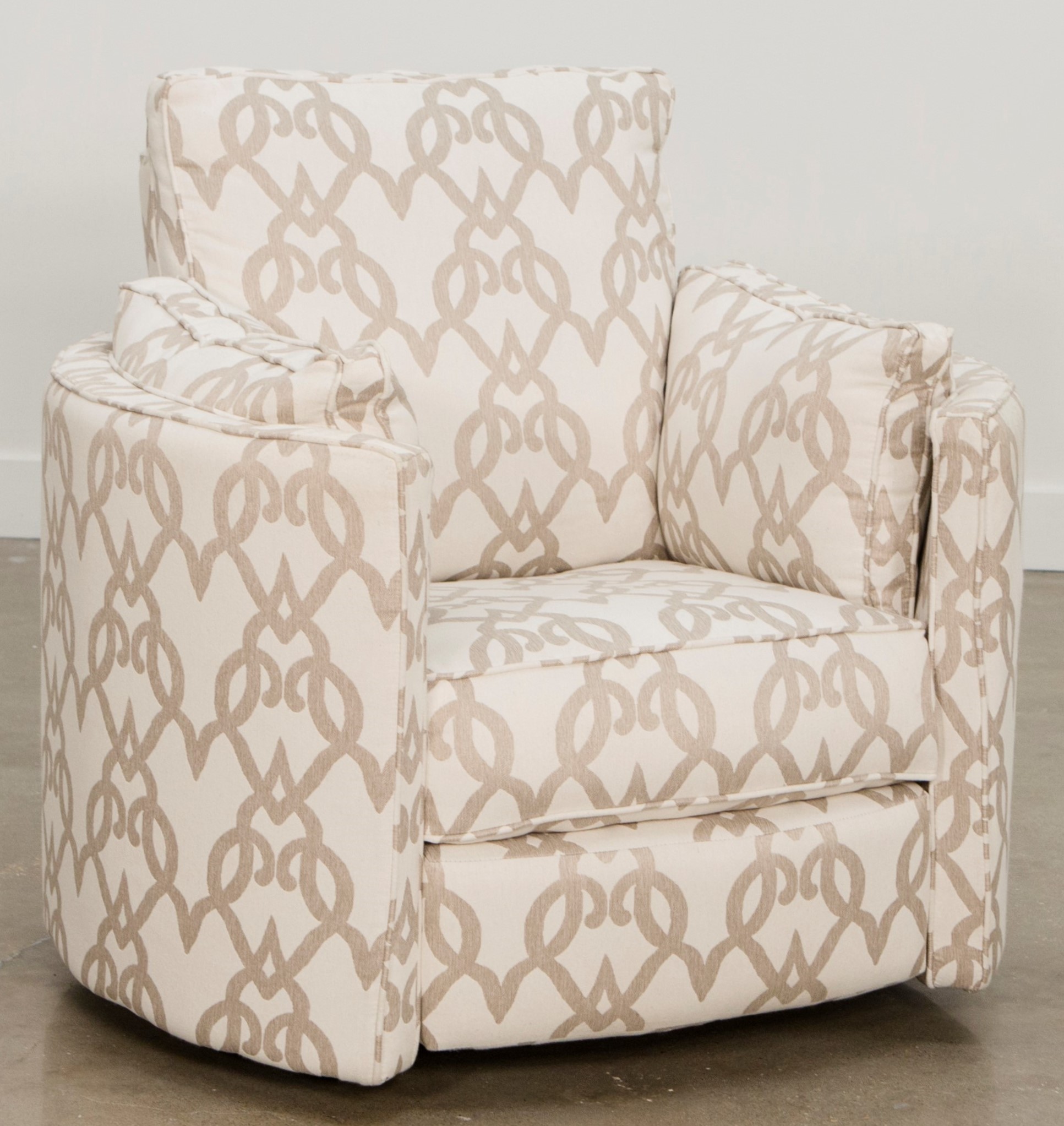 patterned swivel recliner