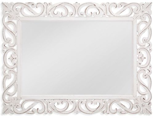 Bassett Mirror Delaney White Distressed Wall Mirror