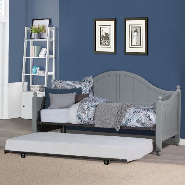 Hillsdale Furniture Augusta Gray 82'' Twin Daybed with Suspension Deck-2