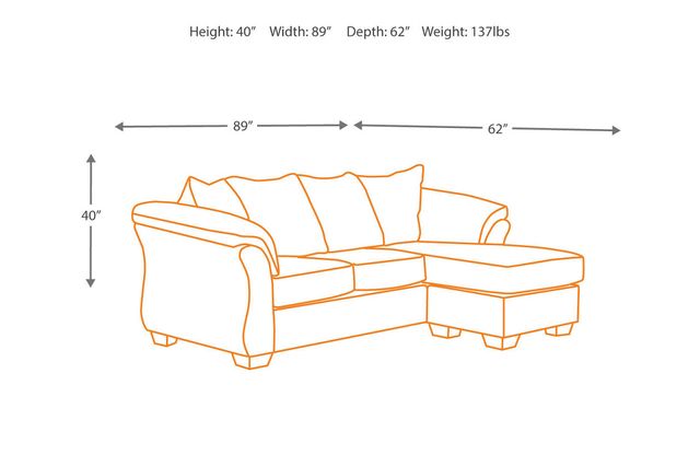 Canapé avec chaise longue Darcy en tissu brun Signature Design by Ashley® 3