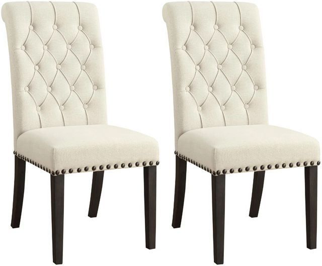 Coaster® Phelps Set of 2 Beige And Smokey Black Side Chairs