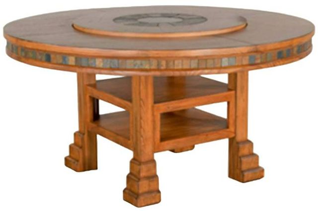 Sunny Designs™ Sedona Rustic Oak Round Table with Lazy Susan | Evans ...