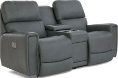 La-Z-Boy® Apollo Brown Power Reclining Loveseat with Headrest and Console
