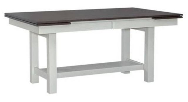 Liberty Brook Bay Carbon Gray/Textured White Trestle Table-0