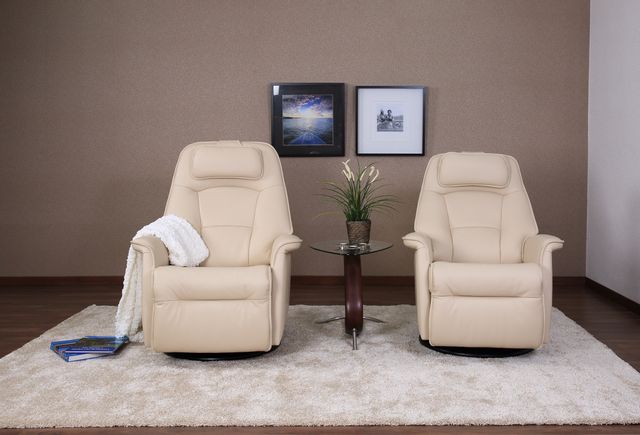 Fjords® Relax Stockholm Latte Small Dual Motion Swivel Recliner 7