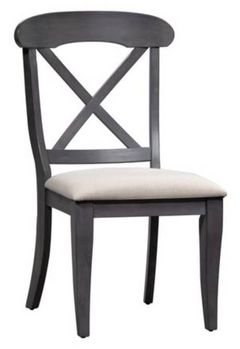 Liberty Ocean Isle Slate/Weathered Pine Upholstered X Back Side Chair
