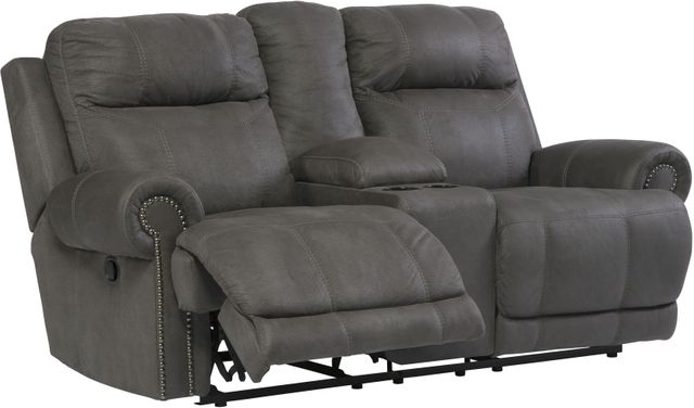Signature Design by Ashley® Austere Gray Double Reclining Loveseat-1
