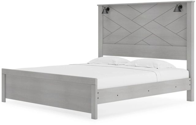 Signature Design by Ashley® Cottonburg Light Gray/White King Panel Bed 2