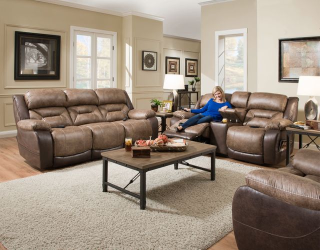 HomeStretch Silt Power Reclining Loveseat with Console 1