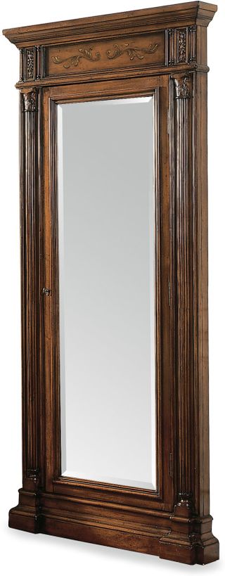 Hooker® Furniture 500-50 Brown Floor Mirror with Jewelry Armoire Storage