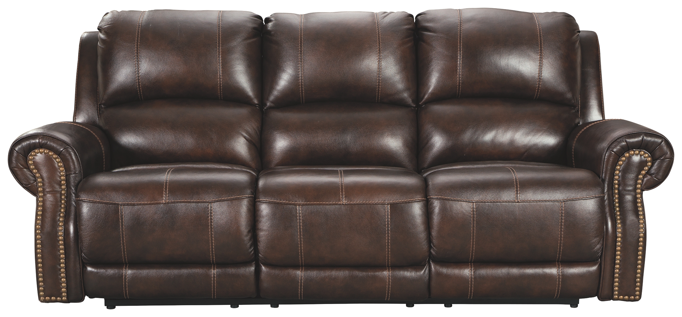 Signature Design by Ashley® Buncrana Chocolate Power Reclining Sofa with Adjustable Headrest