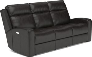 Flexsteel® Cody Dark Brown Power Reclining Sofa with Power Headrests