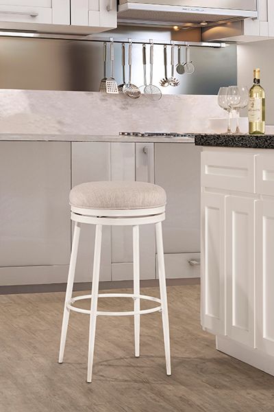 Hillsdale Furniture Aubrie Off White Backless Swivel Bar Stool-1