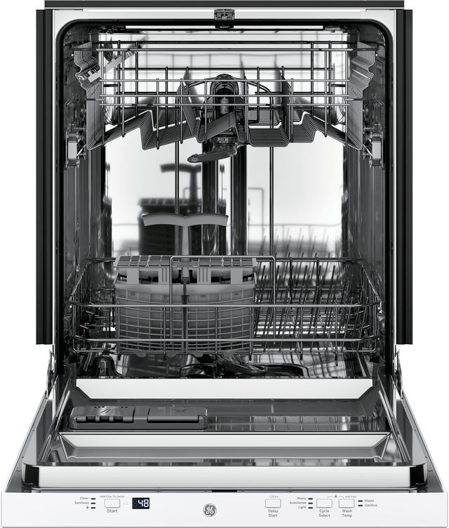 GE® 24" White on White Built-In Dishwasher 1