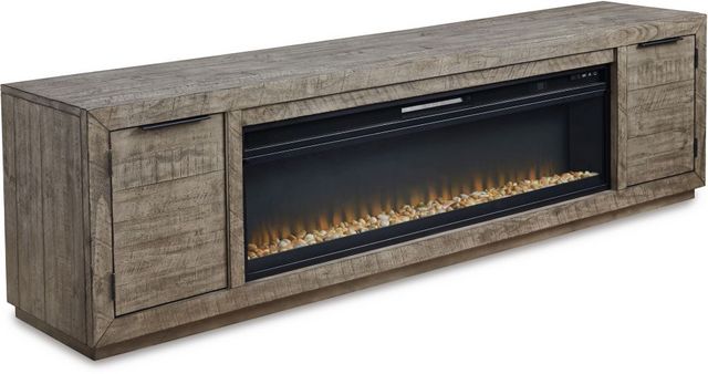 Signature Design by Ashley® Krystanza Weathered Gray TV Stand with Electric Fireplace