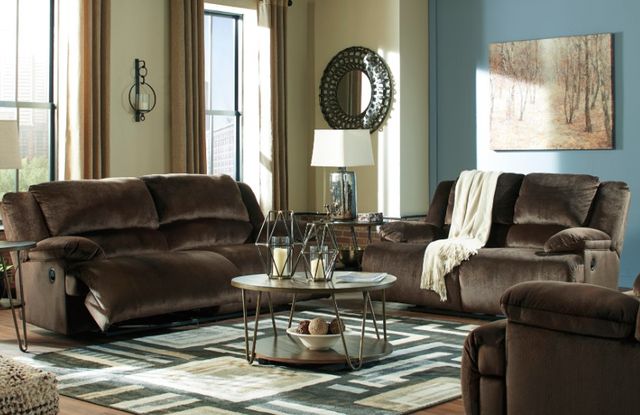 Signature Design by Ashley® Clonmel 3-Piece Chocolate Living Room Set with Reclining Sofa 4