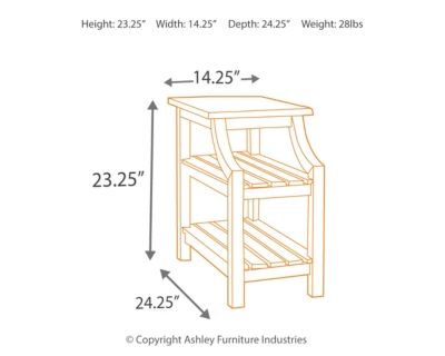 Signature Design by Ashley® Mestler Rustic Brown Chair Side End Table 4