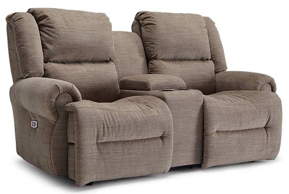 Rocking loveseat with online console