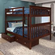 Donco Kids Full/Full Mission Bunk Bed With Dual Under Bed Drawers-1