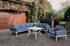 Furniture of America® Sharon 4-Piece Blue Patio Sectional Set