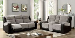 Furniture of America® Silverton 2-Piece Black/Gray Power Reclining Sofa Set
