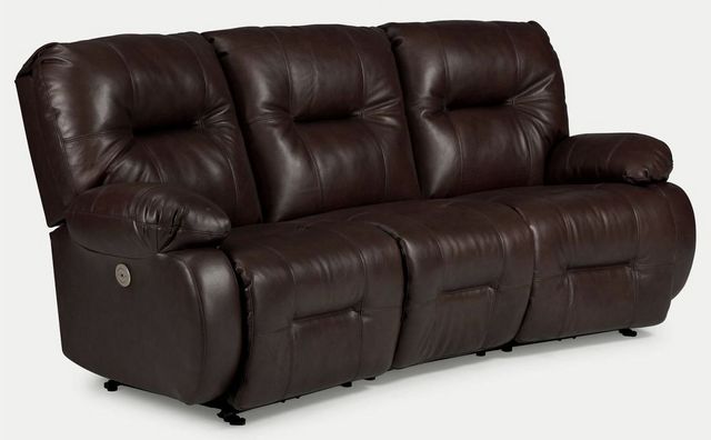 Best® Home Furnishings Brinley Dark Brown Leather Power Conversation Space Saver® Sofa