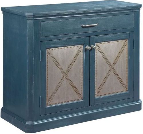 Hammary® Hidden Treasures Blue Metal Rivet Door Cabinet