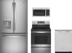 GE® 4 Piece Stainless Steel Kitchen Appliance Package