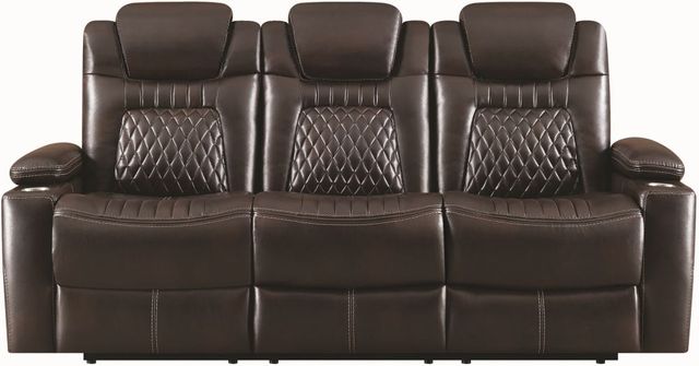 Coaster® Korbach Espresso Power Headrest Reclining Sofa
