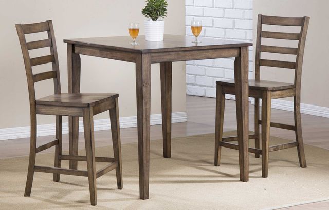 Winners Only® Carmel Rustic Brown 36" Square Tall Table