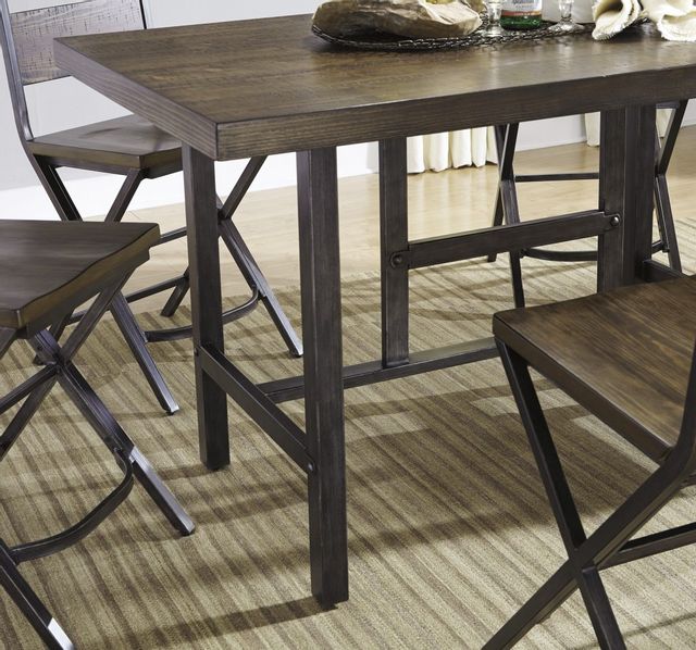 Signature Design by Ashley® Kavara Medium Brown Counter Height Dining Table 7